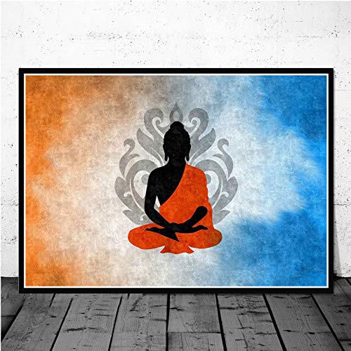 yaoxingfu No Frame Buddhism Buddha Statue Poster Mural Picture Poster and Print Room Painting Pintura al óleo decoración del hogar 60x90cm