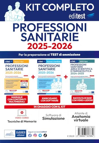  EdiTEST. Professioni sanitarie. Teoria & test. Teoria ed esercizi commentati per la preparazione ai test di ammissione. Con software di simulazione