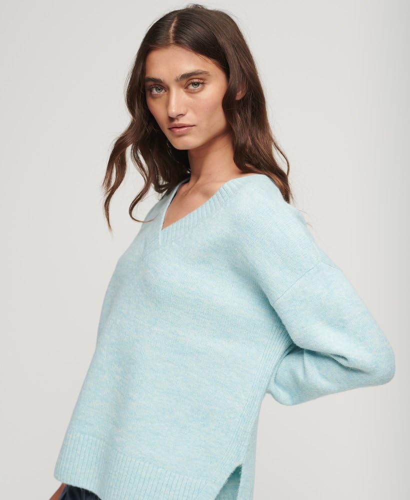Superdry Damen Oversized V Neck Jumper T-Shirt (1er Pack)