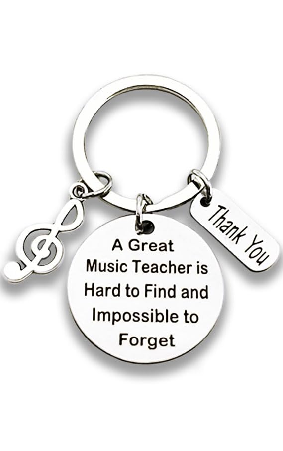 Music Teacher Gift Music Teacher Keychain Hard to Find Thank You Appreciation Jewelry