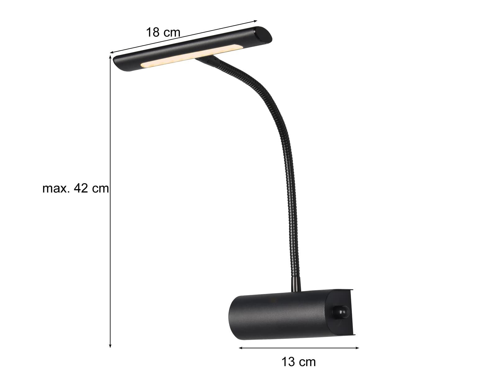 2er SET dimmbare Bilderleuchten mit Flexarm in Schwarz matt, Breite 18cm