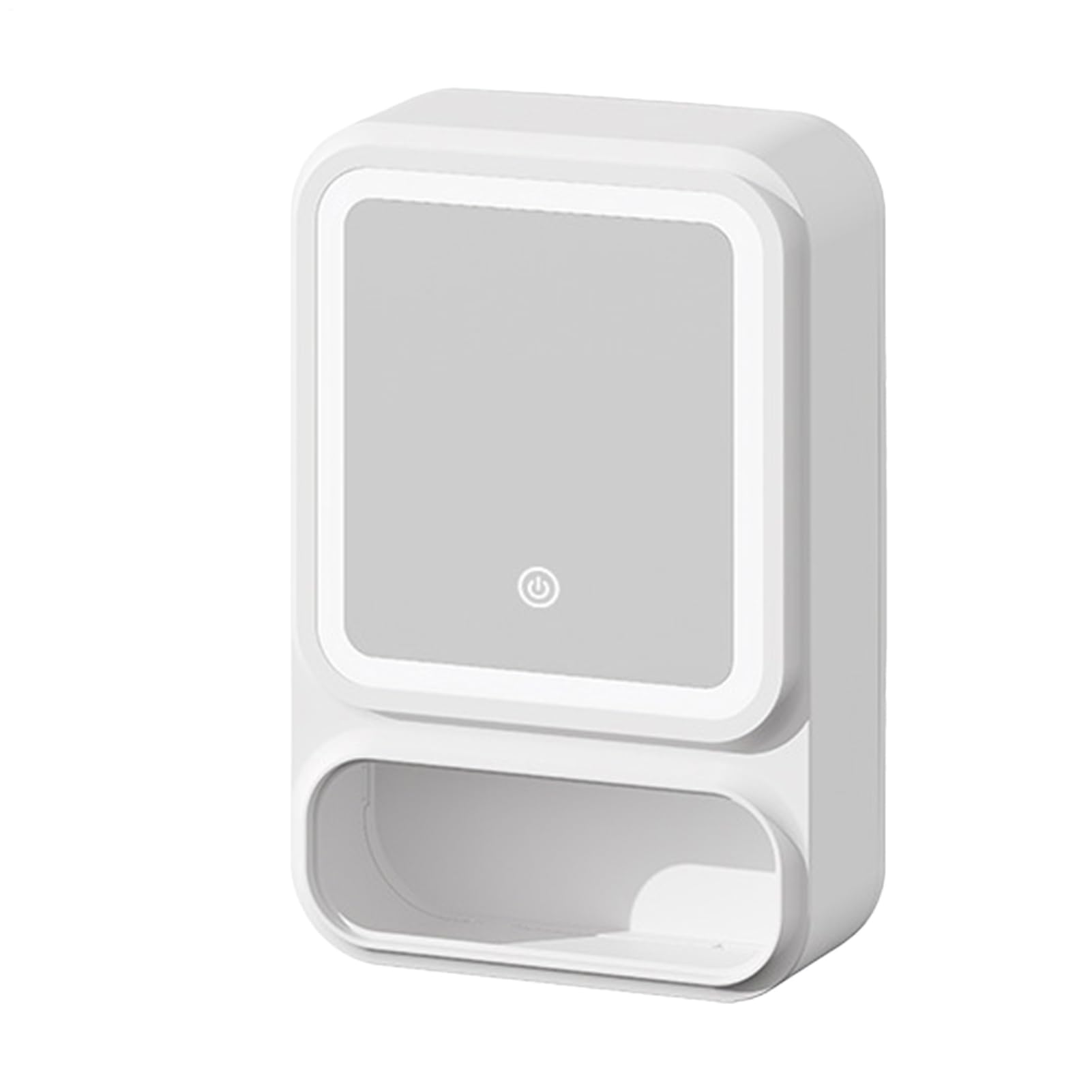 Generico Armadietto Specchio per Bagno,Specchio ad Angolo con Mobile da Parete per Bagno | Luci LED, Dispenser Carta Magnetico e Design Moderno per Shampoo e Trucchi