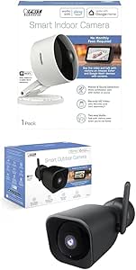Bundle of Feit Electric Indoor Security Camera with Motion Detection, 2.4GHz WiFi, Plug-in, White - CAM1/WIFI + Feit Electric Outdoor Camera, 2.4GHz WiFi Security Camera CAM/WM/WiFi asin的图片