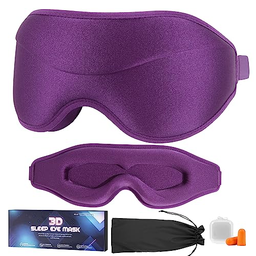 Schlafmaske Frauen Herren, Schlafbrille Damen bequem 3D Schlafmasken mit verstellbarem Stirnband und Ohrstöpsel, Atmungsaktiv Schlafbrille Herren bequem wiegt nur 35 g,Augenmaske Sleep Mask für Reisen Schlafmaske Frauen Herren, Schlafbrille Damen bequem 3D Schlafmasken mit verstellbarem Stirnband und Ohrstöpsel, Atmungsaktiv Schlafbrille Herren bequem wiegt nur 35 g,Augenmaske Sleep Mask für Reisen