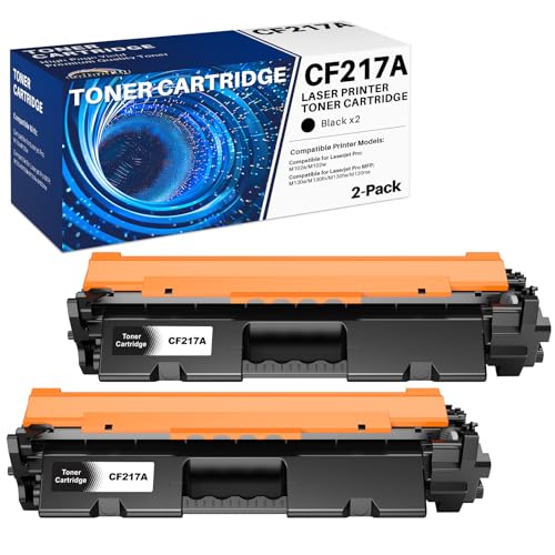 colorfly 17A CF217A Tóner Compatible con HP 17A CF 217A Tóner para LaserJet Pro M102A M102W para HP LaserJet Pro MFP M130a M130nw M130fn M130fw Impresora, 2 Negro