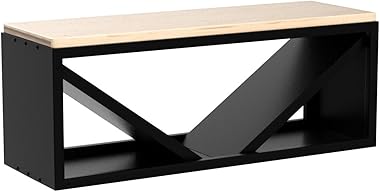 blumfeldt Firebowl Kindlewood - Wood Storage, Firewood Storage, Bench with Wood Storage, for Indoors and Outdoors, Material: 