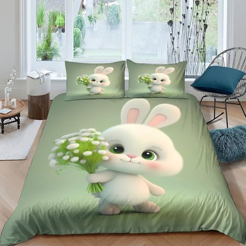 Housse de Couette Lapin Hypoallergénique Douce et Résistante en Microfibre - 4