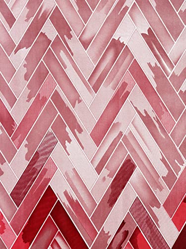Image of Home Sizzler 1 Piece Geometrical Panel Eyelet Polyester Window Curtain - 6 Feet, Maroon