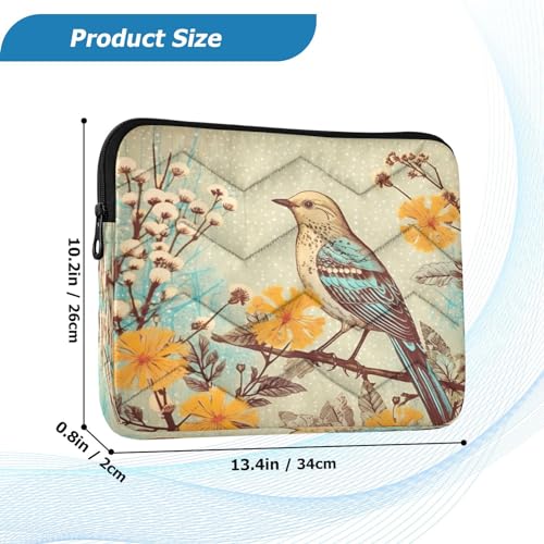 Funda para portátil con diseño de pintura de pájaro 13-14 pulgadas miniatura 3