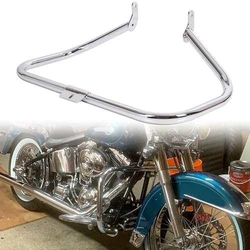 ECOTRIC Chrome Engine Guard Highway Crash Bar Compatible with 2000-2017 Harley Heritage Softail Fat Boy Springer FLST Replacement for HD49004-00