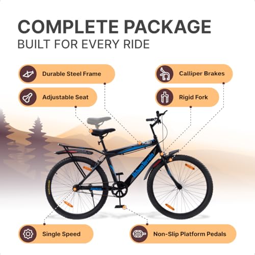 Image of Urban Terrain Fleet IBC Cycle /Bicycle MTB 26T Single Speed Bike with Rigid Fork & Caliper Brake Cycle for Men /Boys Mountain Bike | Ideal for 13+ Years, Frame Size : 17 inch (Blue)