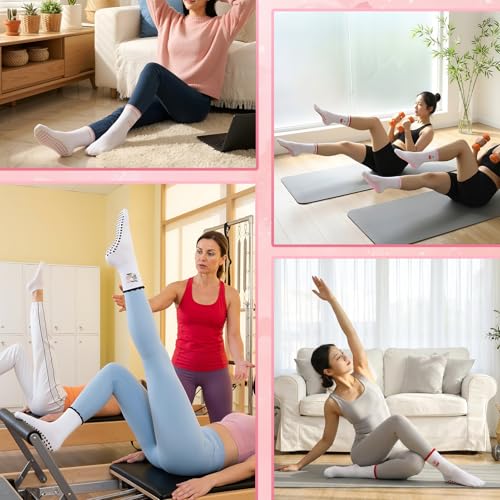 Image of Pilates Grip Yoga Socks for Women Cute Non Slip Socks
