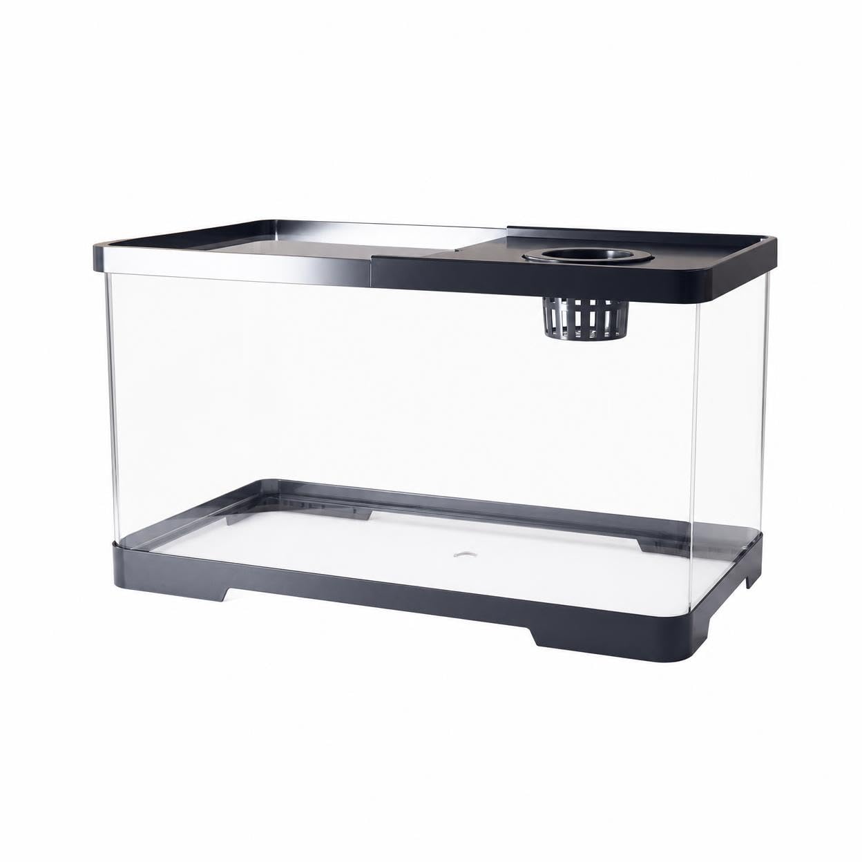 Garnelen Aquarium Komplettset für Anfänger, 49.5x21.5x21.2cm Glass Mini Süßwasser Aquarium, für Kinderzimmer & Wohnzimmer, 49.5x21.5x21.2cm