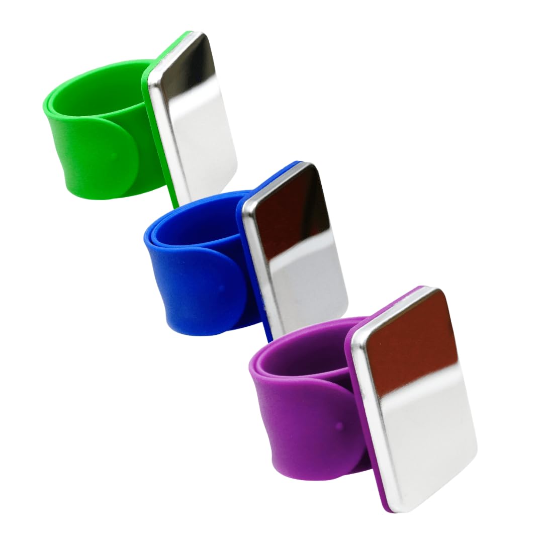 Magnetic Pin Cushions Bundle - Three Musketeers - 3 Wrist Pin Cushions - Calm & Cool Trio - Blue, Green, Purple