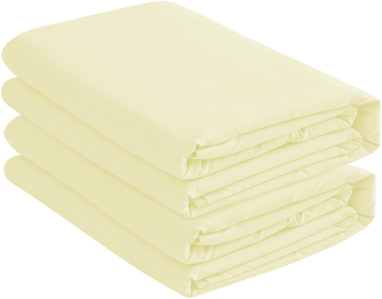 Jersey 150 Gsm Cotton Fitted Sheet (Lemon, Double W137 x L191cm + 25cm)