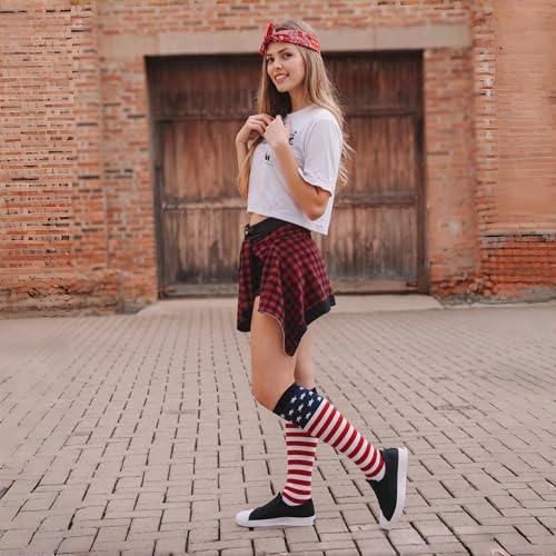 Image of SocksKnee Women Multi-Pack Colorful Variety Design Assorted Activewear Knee-High Stocking Socks, 9-11