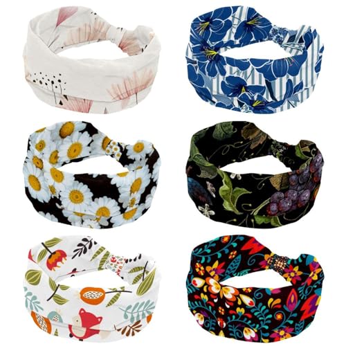 Bandeaux pour la sueur et le yoga lot de 6 turbans élastiques sport