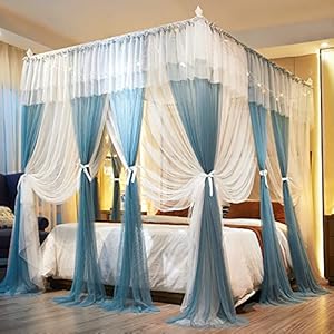 Joyreap JR-WZ03 Himmelbett Betthimmel Blau-Weiß