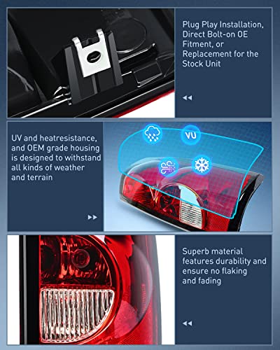 Image of Nilight Taillight Assembly Compatible with 2003-2006 Chevy Silverado