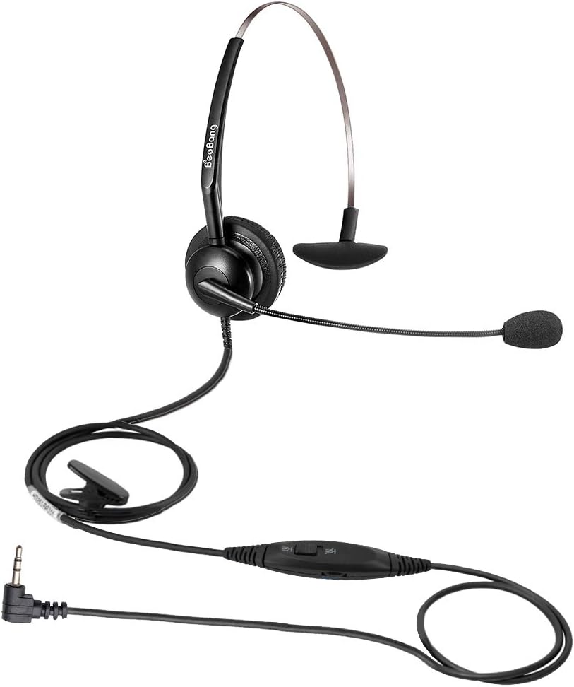 Beebang 2.5mm Panasonic Phone Headset with Microphone Noise Canceling