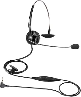 Beebang 2.5mm Panasonic Phone Headset with Microphone Noise Canceling, Telephone Headset 2.5mm Jack for Cisco Desk Phones, One Ear Call Center Headset 2.5mm for Avaya DECT Polycom Ericsson-LG