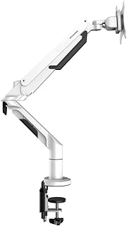 PrimeCables Monitor Mount Stand Ergonomics Adjustable for 17"-27" LCD Screens-Gas Spring Monitor Desk Mount Holds up to 26.4lbs-Full Motion Monitor Arm Mount with VESA Patterns(Sturdy,Upscale White)