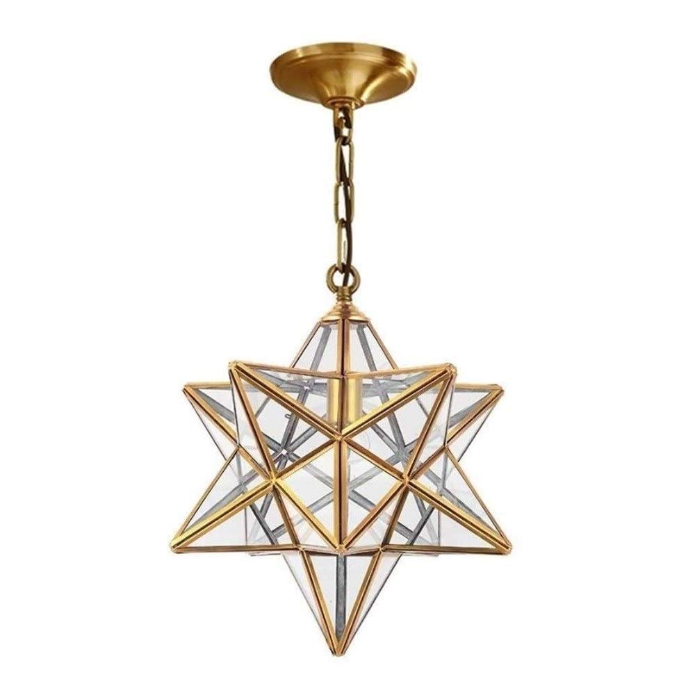LYMSXAZOU Star Glass Pendant Light - Stylish Chandelier Drop Lantern Ceiling for Loft, Bar, Cafe, Hallway, Aisle, and Kids Room