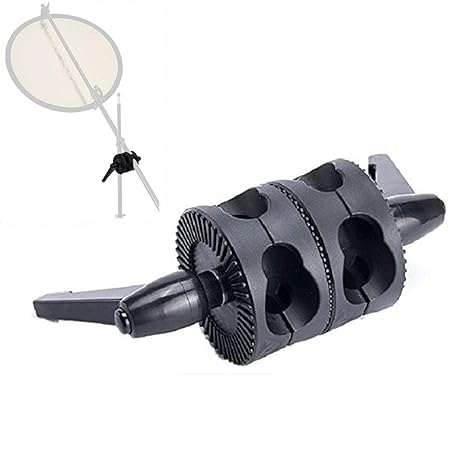 SHOPEE Multi Functional Dual Head Grip Swivel Clamp Head Holder Bracket Mounting Adapter Compatible Light Stand, Extension Boom Arm Photography Studio Flash Reflector