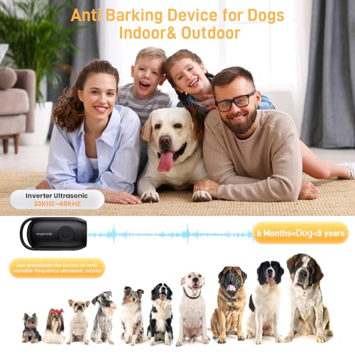 Antibell Ultraschall Gerät,Tragbar Antibell für Hunde,LED-Licht Ultraschall Anti Bell Gerät Hunde,26FT Wiederaufladbare Hundebell-Kontrolle im Innen Außenbereich,Anti-Bell-Mittel Hunde Sicher/effektiv