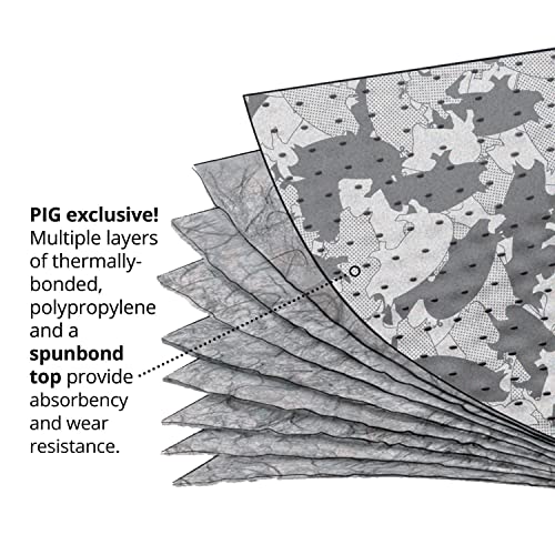 Image of PIG Gray Ham-O Absorbent Mat Pad in Dispenser Box, 33 oz Absorbency Per Pad, Conceals Absorbed Leaks & Drips, Heavyweight, 100 (20 inch x 16 inch) Pads Per Box, MAT142