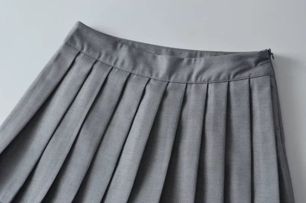 Röcke Für Damen,Damen-Minirock Beige Faltenrock Mit Hoher Taille Hüftumwickelt Mit Reißverschluss Schlichte A-Linie Geraffte Lagen College-Mode Kurzer Rock Für Mädchen Damen,L