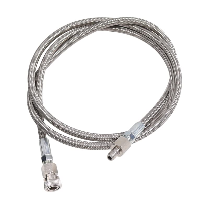 TUXING 4500Psi Pcp Paintball Airsoft Fill Whip Schlauchverlängerung, 60inch 1.5m Edelstahl Air Filling Station Ladesystem mit 8mm männlich und weiblich Qick Stecker