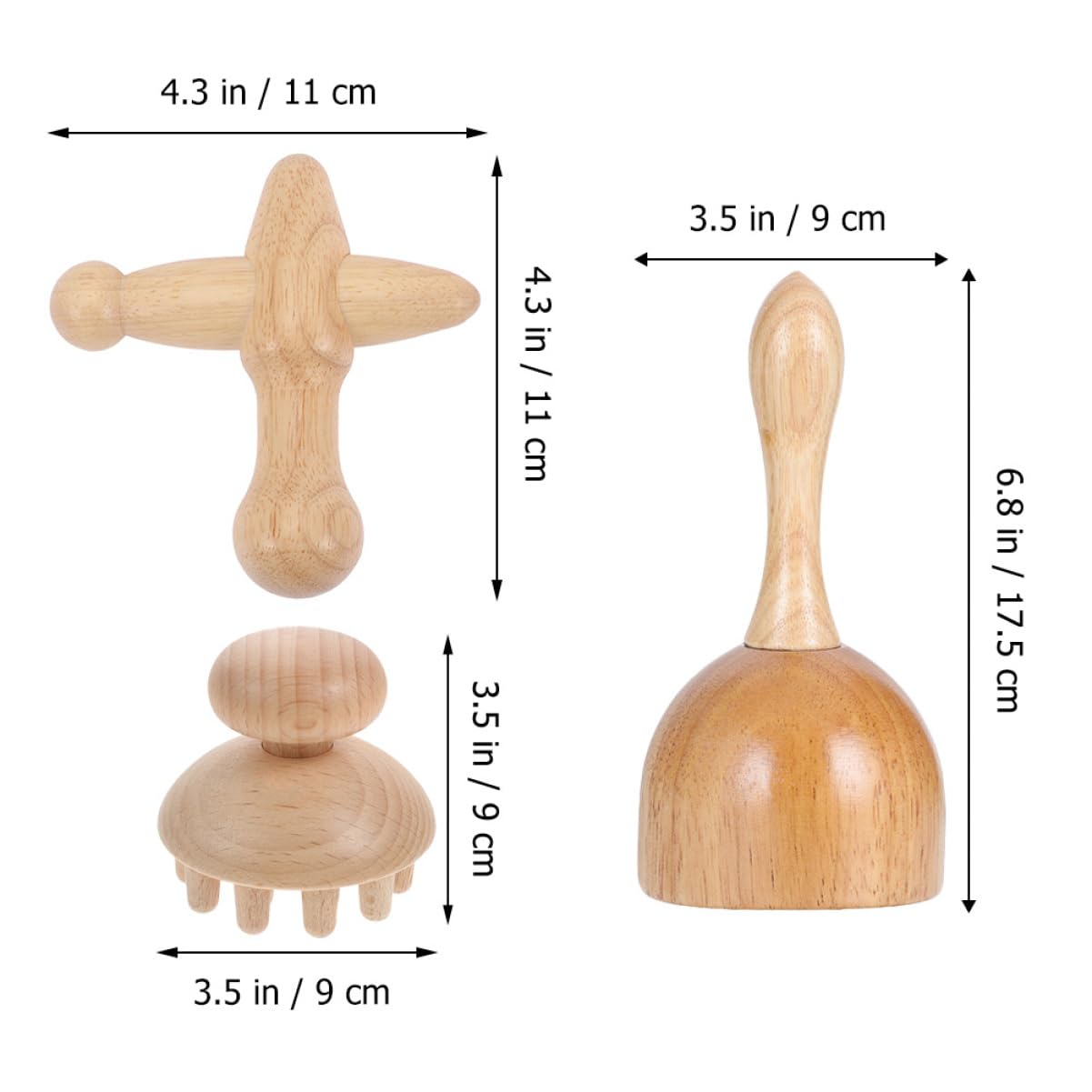 4 Set Strumenti Massaggiatore per Corpo Accessorio Rilassamento Muscolare Portatile e Leggero per e