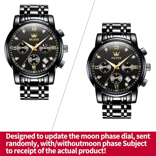 OLEVS Watches for Men Dress Watch with Day Classic Wrist Watches Multifunction Luminous Men Stainless Steel Wristwatch Water Resistant Chronograph Men Business Watches - Image 3