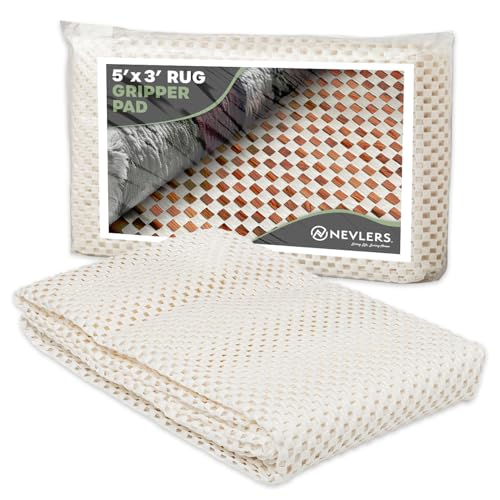 Nevlers 3'x5' Non-Slip Rug Pad for Hardwood Floors
