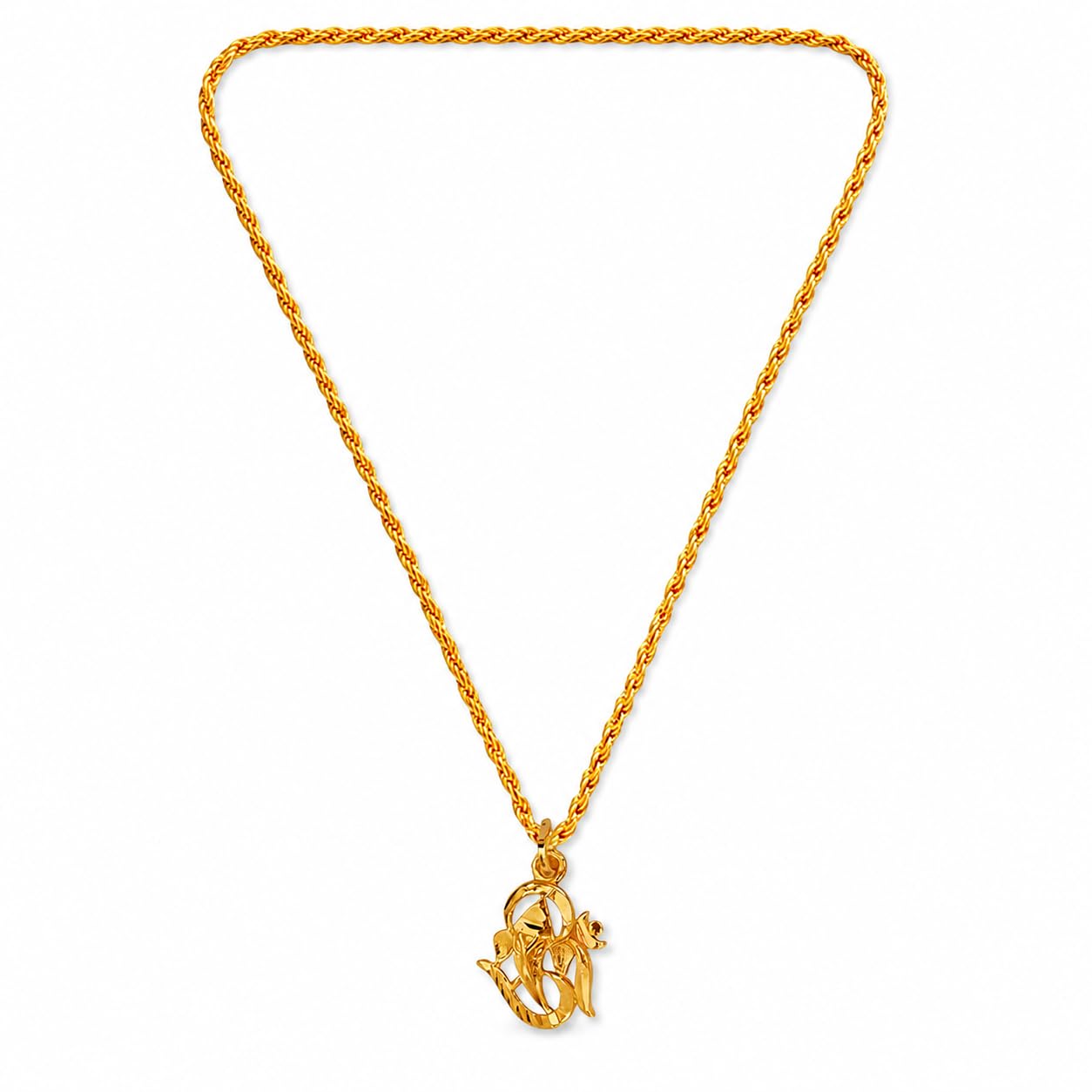 Religious Lord Bal Ganesha Ganapati Pendant Chain Gold Brass Pendant for Men and Women-image-28