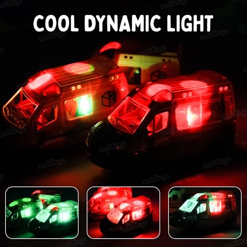 Image of Zest 4 Toyz Car Toy for Kids Bump and Go Toys for Kids Van Toy with Flashing Lights and Realistic Sounds Sirens & Universal Wheel Birthday Gift for Boys & Girls (Random Color) - Pack of 1