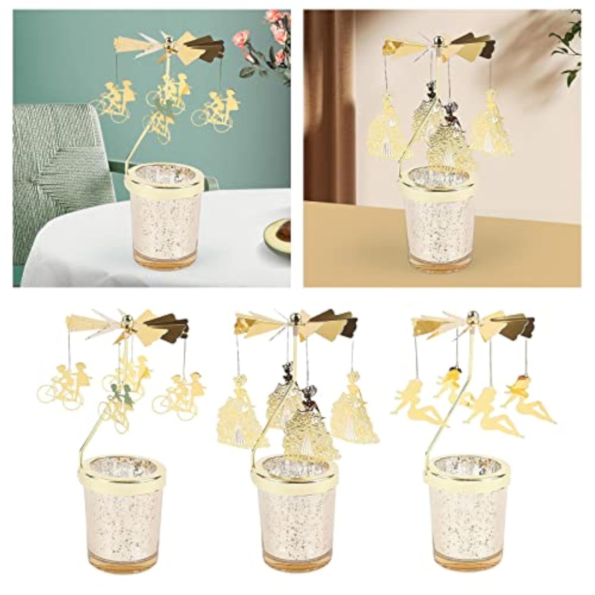 Rotating Candlestick Tea Light Holder