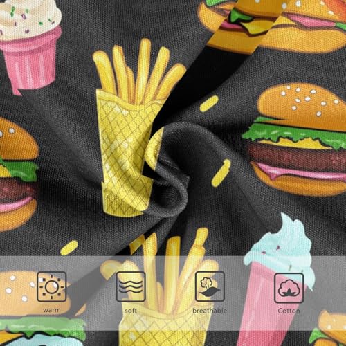 Wusikd Fast Food Girls' Underwear Cotton Colorful Black Girls Briefs Soft Toddler Underwear 2T3