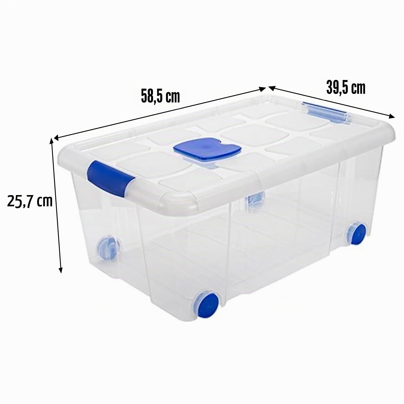 Acan Tradineur - Pack de 6 Cajas de Almacenamiento - Fabricado en plástico - Contenedor para almacenar Libros, ropa, mantas - N.º 3-25,7 x 58,5 x 39,5 cm - 36 Litros