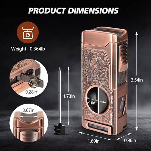 Encendedor soplete para cigarros con cortador Tesonway miniatura 4