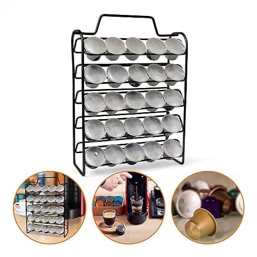 Suporte Porta Cápsulas para 50 Cápsulas Compatível Com "Nespresso" na cor Preta