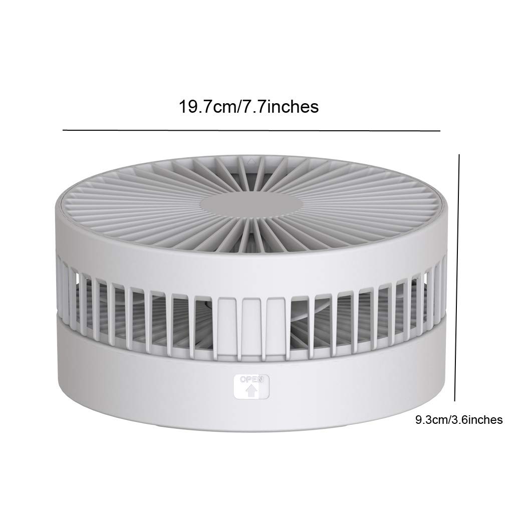 Ventilatore da tavolo telescopico pieghevole da 7200 mAh, con telecomando e temporizzazione, 4 velocità, ricaricabile, USB, per casa e campeggio all'aperto