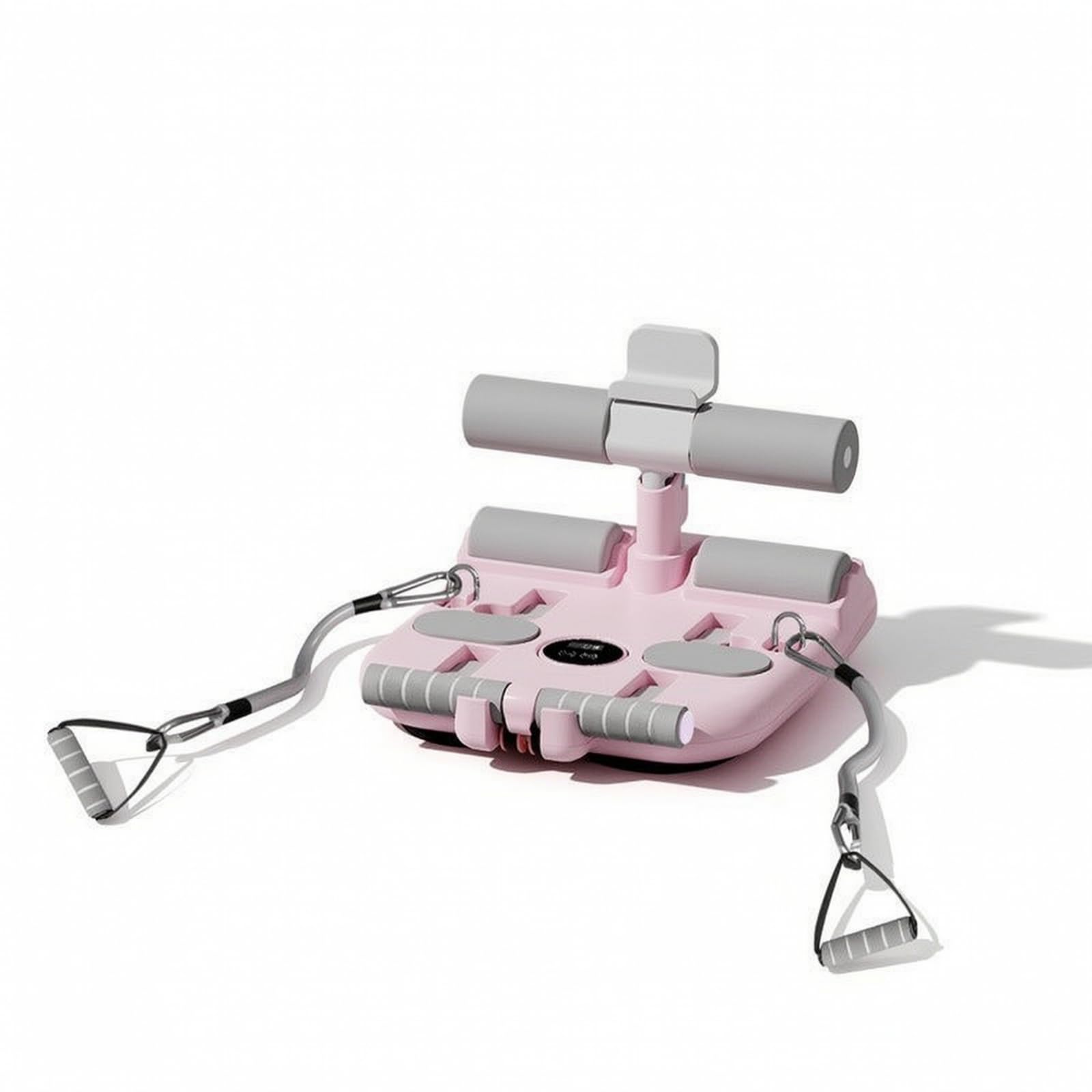 rockible Abdominal Barra per Addominali Sit Up con Ventose E Basi Stabili Supporto Piedi E Caviglie con Corde Elastiche E Impugnature Materiale PP E Gomma, Array, Viola, Standard