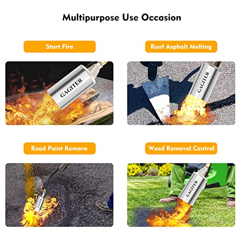 Propane Torch Weed Burner Kit,Weed Torch 800,000 Btu Blow Torch With 9.8 Ft Hose Heavy Duty Flamethrower With Turbo Trigger For Flame Weeding,Roofing, Melting Ice Snow (Blue) #TOP4