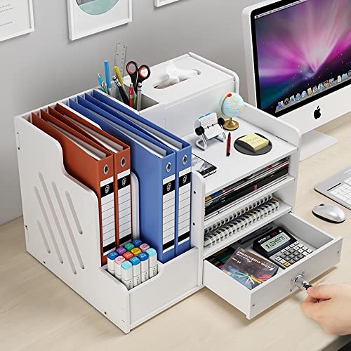 Amazon.co.jp: オフィス収納 デスク上置き棚 卓上収納ケース 雑誌/新聞