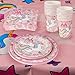 82 Piezas–Vajilla Diseño de Unicornio Desechable–Accesorio de Decoración de Fiesta de Cumpleaños-Apoyo...