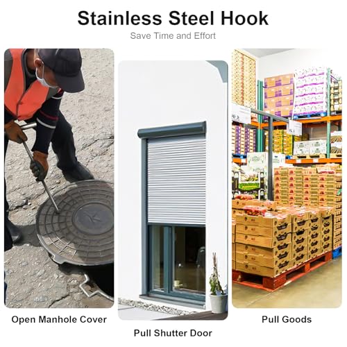 T-Haken Edelstahl Türhaken Rolltürhaken Hebehaken Schwerlasthaken Metallfederdeckelhaken Hebewerkzeug T-Form Hebewerkzeug