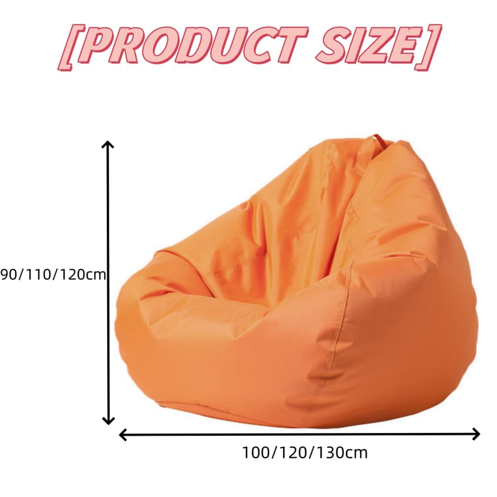 DESAV Housse de pouf poire Oxford imperméable orange taille M pour jardin plage camping