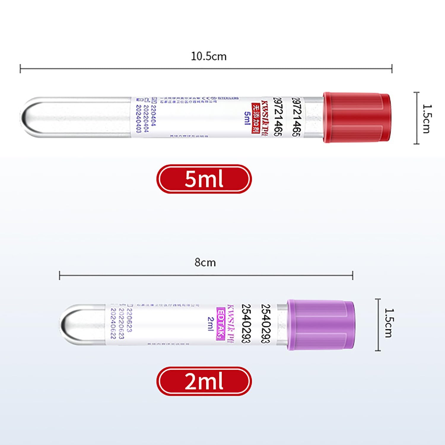 Szklane probówki próżniowe do pobierania krwi, pojemność 3 ml/5 ml/10 ml, żółty żel oddzielający i koagulant, idealne do pobierania próbek laboratoryjnych, opakowanie 100 szt